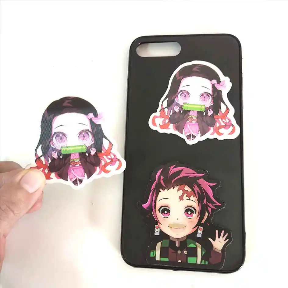 300designs Phone Stickers Wholesale Lenticular Motion Sticker for Mobile Phone Anime Demon Slayer Mobile Phone Anime