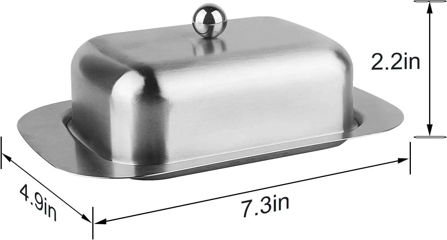 Kitchen Home Cooking Stainless Steel Butter Dish with Lid 430 stainless steel butter plate keep butter fresh