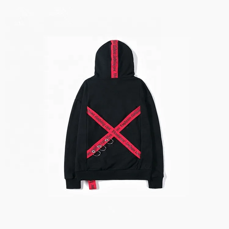 New Model Wholesale Mens Cotton Plain Black Pullover Oversized Hoodies Drawstring With Twill Tape