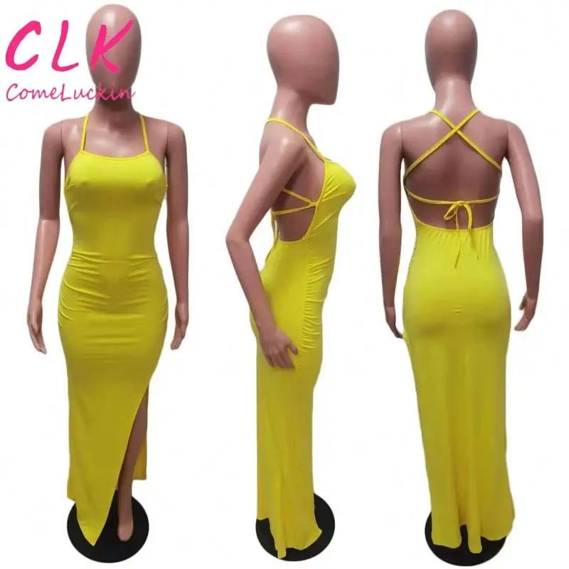 women clothing Knit Long Dress Women Sexy Elegant Sleeveless Bodycon One-piece Sundress for women