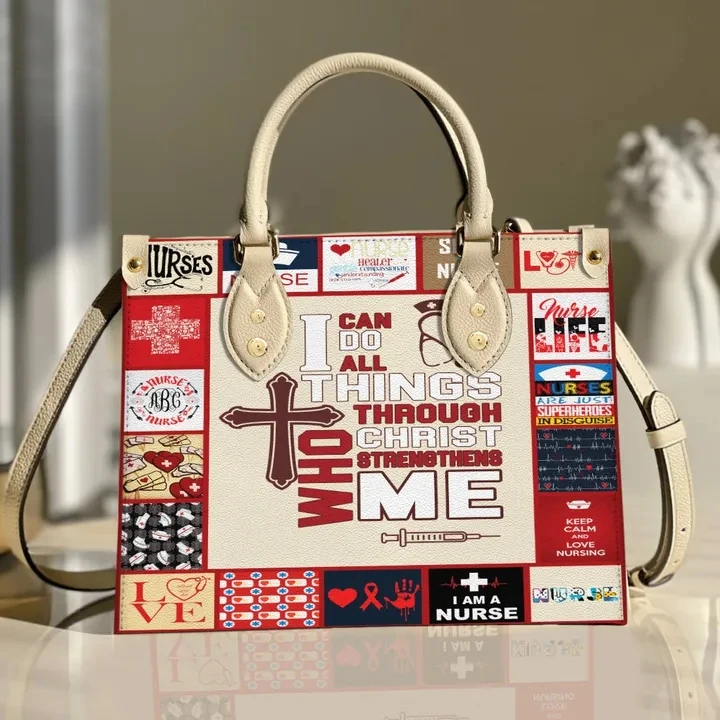 Nurse I Can Do All Things Leather Bag Customized Gifts for Teachers Fashion Women Personalized Shoulder Bags Drop Ship Handbag