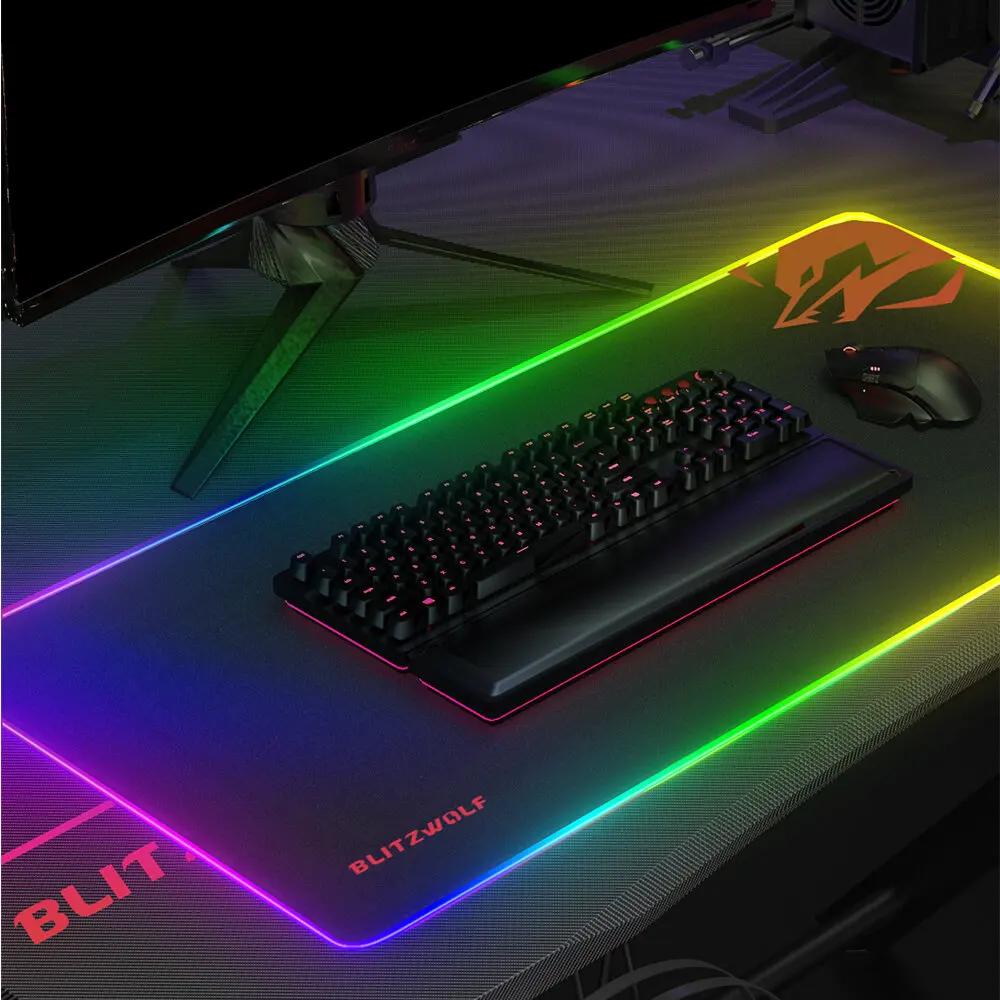 RGB Sublimation Desk Mat Mousepad Custom Logo Wireless Charging XL XXL RGB Gaming Keyboard Mouse Pad