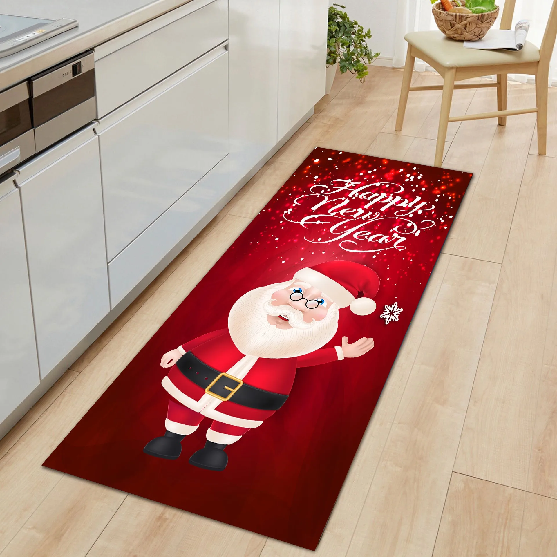 3d Printed Personalized Fast Dry  Comport Christmas Cushioned  2pc Kitchen Floor Mat Mix