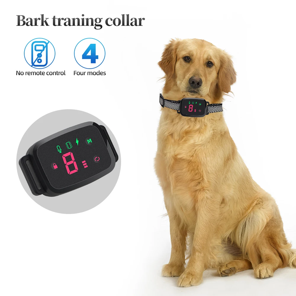 Electric Waterproof Anti-barking Pet Dog Training Collar LED Display No remote control required Automatic training dog collar