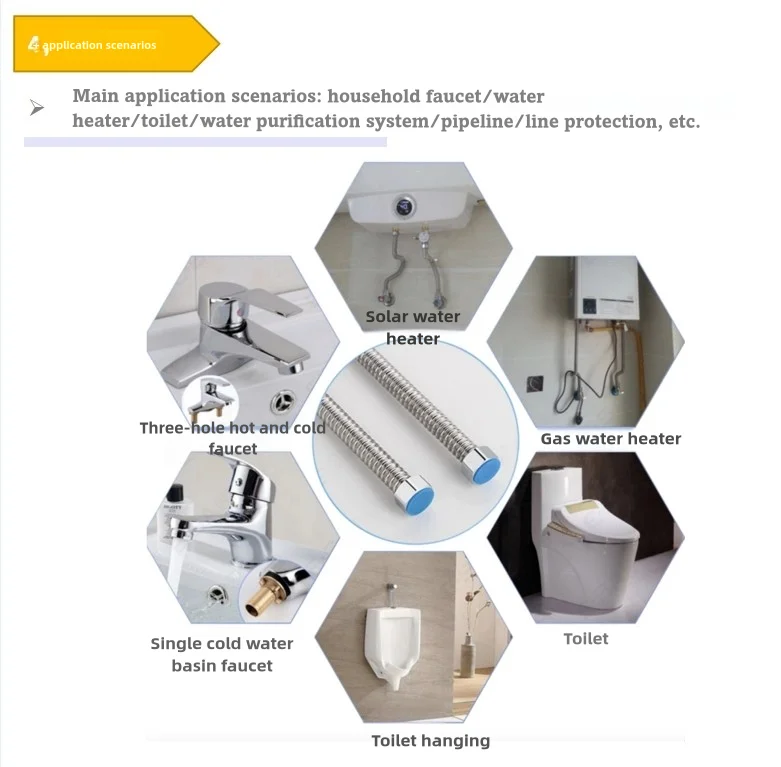 IFAN Factory Direct Metal Flexible Hoses 1/2 Plumbing Hoses All Types Stainless Steel Corrugated Pipe