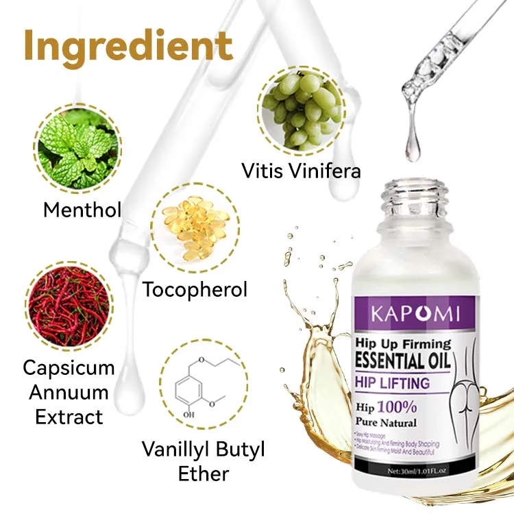 Hot selling natural essential oil butt enlargement anti cellulite hip up essential oil wholesale