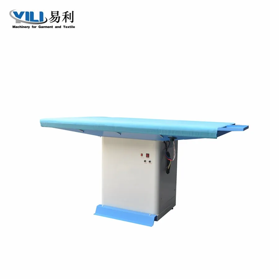 Industrial vacuum ironing table with swing arm