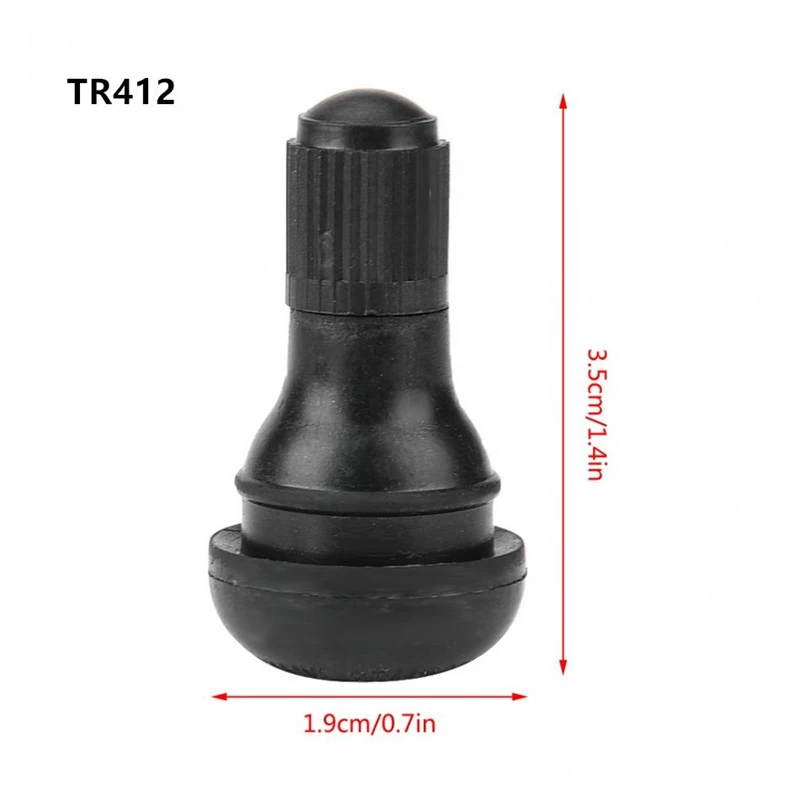 Pack Of 100 pieces Car Auto TR 412/413/414 Snap In Tyre (Tire) Valve Rubber Tubeless Short Valve Stems