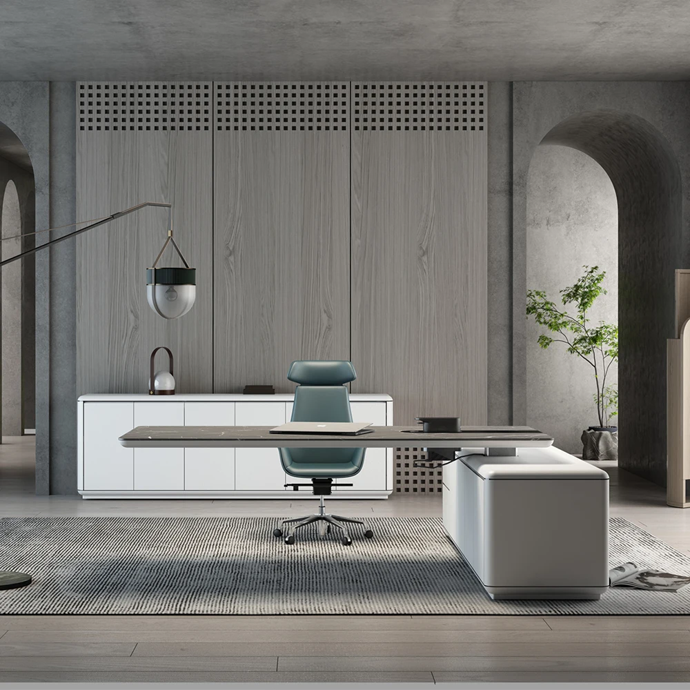 Commercial Office Furniture Boss Manger Luxury Wooden Executive Adjustable Office Desk Modern