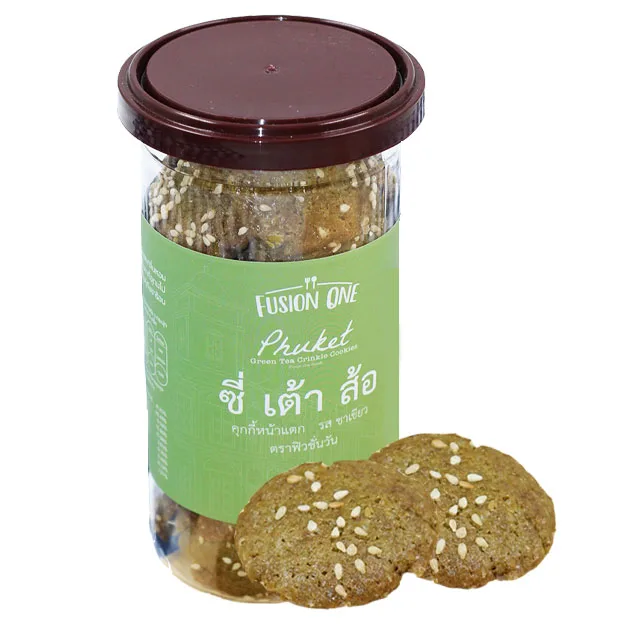 Печенье премиум-класса на Пхукете со вкусом зеленого чая, 180-200 г, Fusion One, легкая и вкусная закуска из Таиланда
