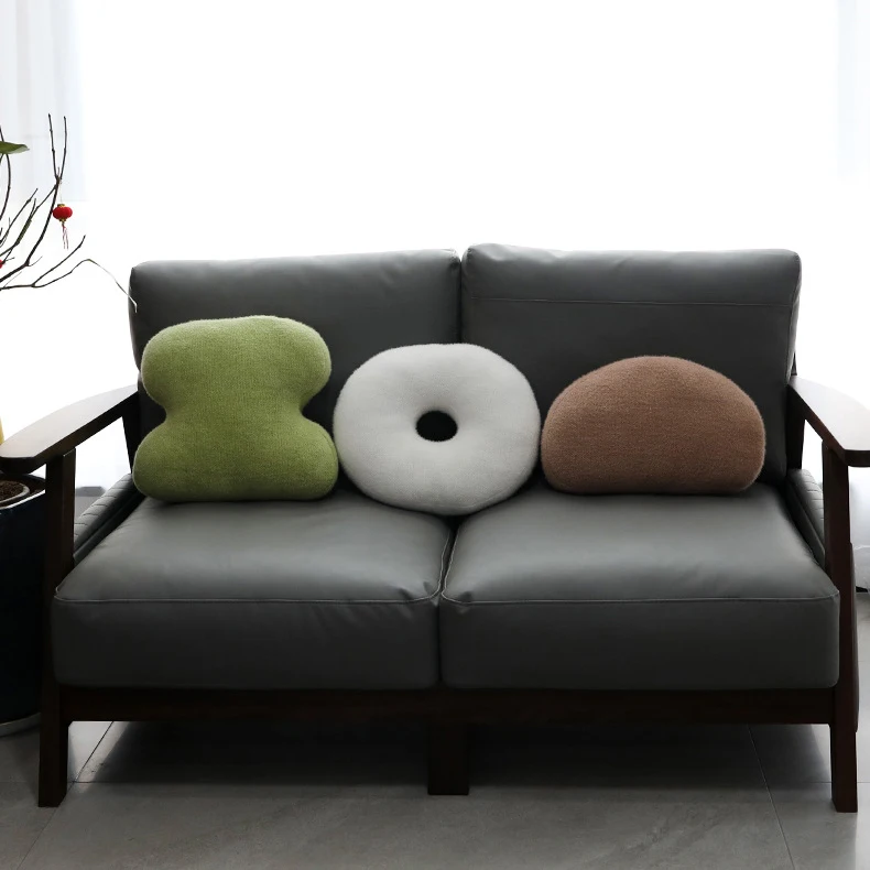 Customizable Creative Waist Cushion Sofa Pillow Factory-Woven Velvet Soft Living Room Mattress Doughnut Cute INS Special Shape