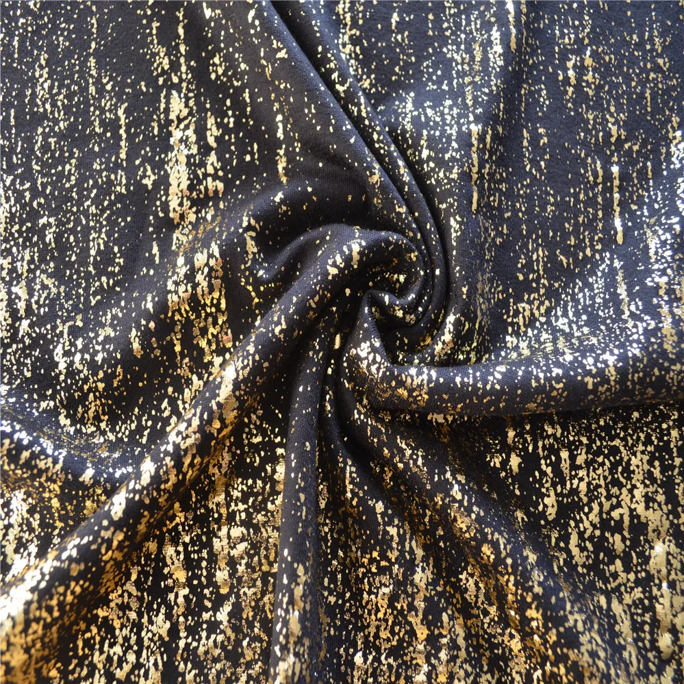 
viscose spandex MVS foil print single jersey knitted fabric for ladies fashion 