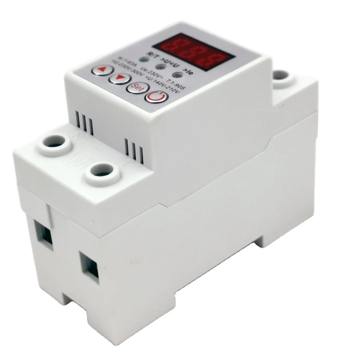 63A 230V Din rail adjustable over under voltage protective protector relay protection and digital electric voltage protector