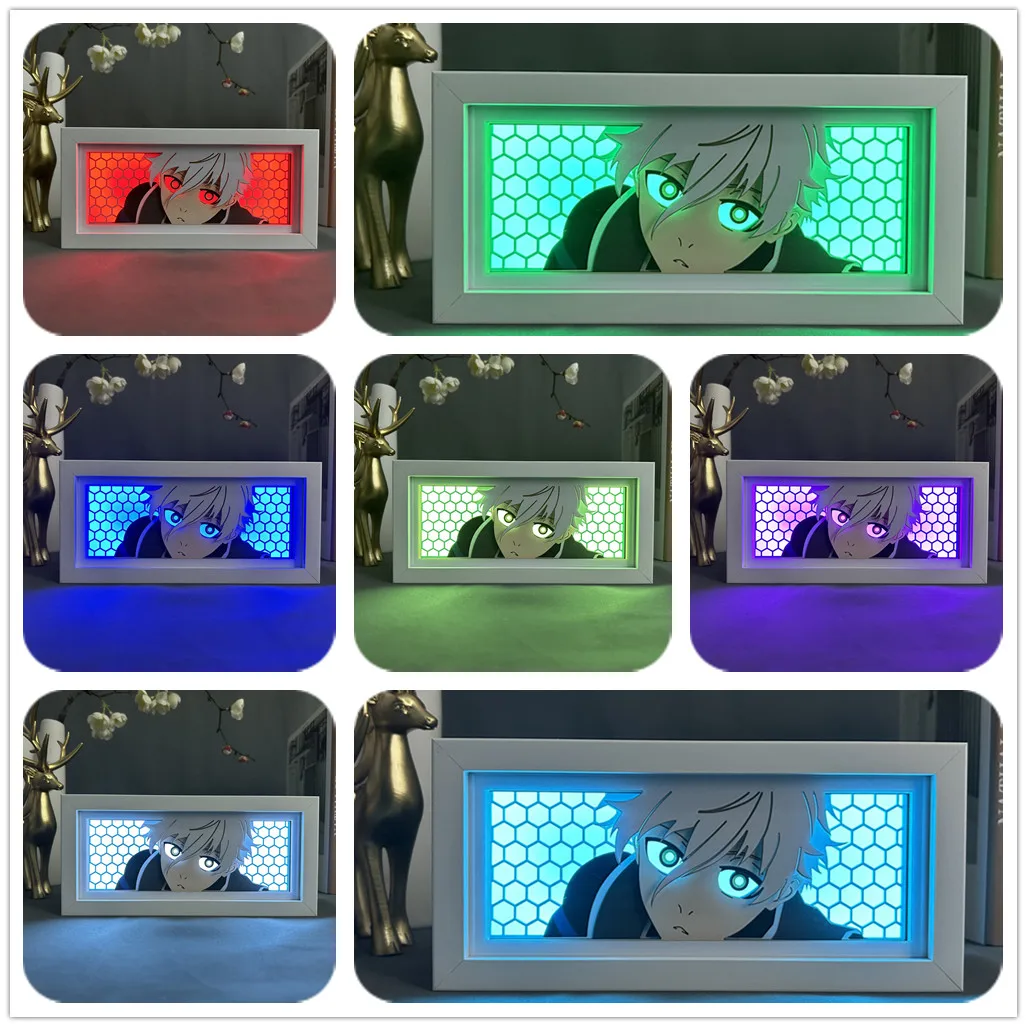 JAPAN  Popular Anime Paper Lamps Anime Paper Carving Lamp Blue Lock Nagi Desktop Ornament Paper Sculpture Lamp Photo Frame Light