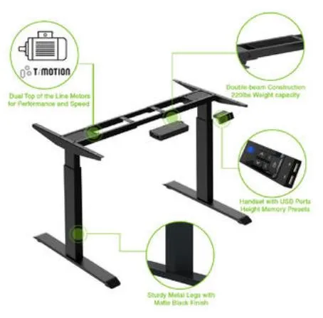Automatic Up Down Desk Base Study Office 2 Legs Portable Electric Lifting Desk Lifting System Desk
