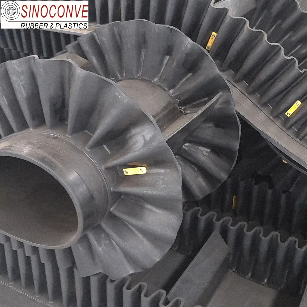 vertical wave rubber sidewall conveyor belt for wall stand