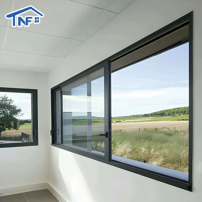 NF Horizontal Sliding Window Screen Outside Sliding Window Grill Design Approved Windows Aluminum Customized Stainless Steel NF