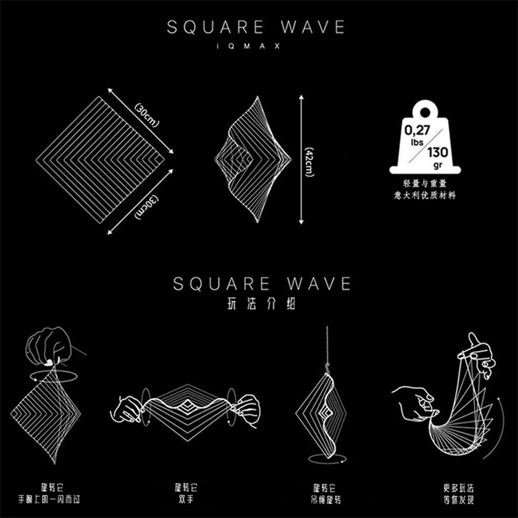 Skillful Manufacturer Educational Delicate Wave Square Iron Craft