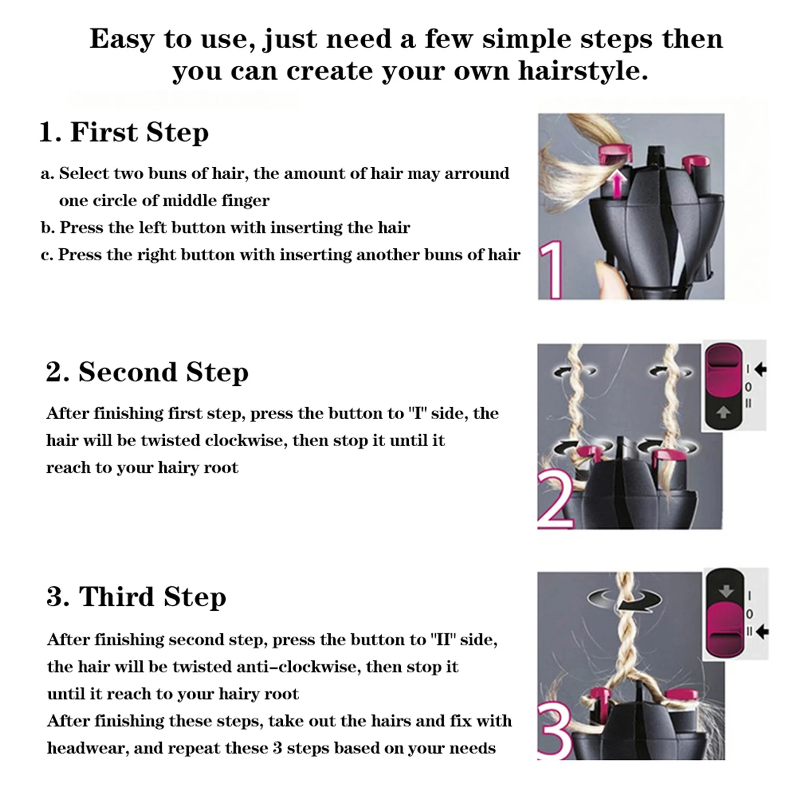 Electric Hair Braider Plait Automatic Twist Braider Styling Braiding Machine Quick Braid Tool Hair Styling Tool Hair Braider