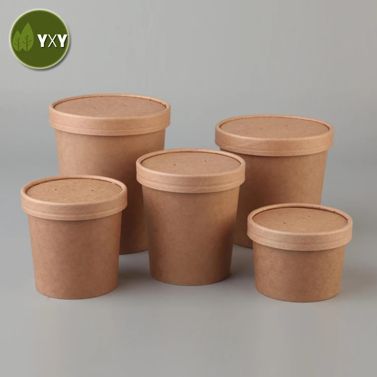 Get!!! High Quality Disposable Takeaway Paper Soup Cups With LID