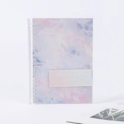 Пользовательский красочный A5/A6 мечтательная живопись пластиковая проволока-O розовый спиральный блокнот