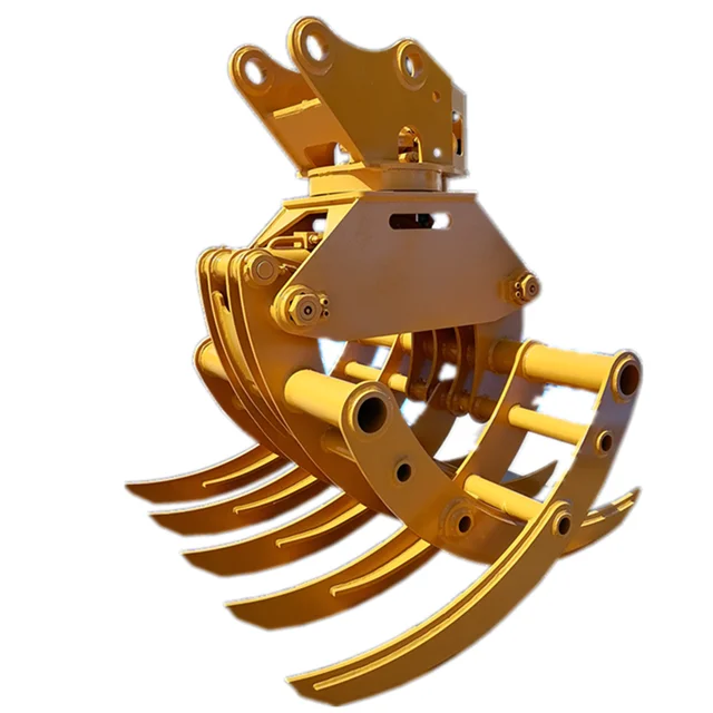 skid steer loader attachments grass root rake grapple electric rotary grass grapple for excavator
