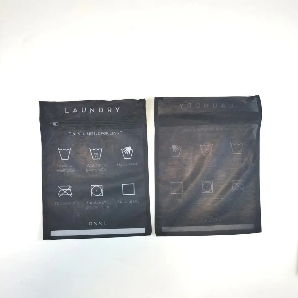 Foldable Travel Clothes Bra Underwear Wash Black Mesh Laundry Bags With Zipper For Washing Machine Popular