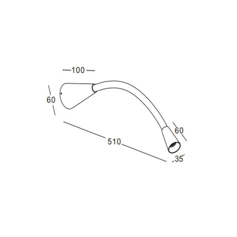 light 3W LED aluminium flexible bedside reading lamp for hotel