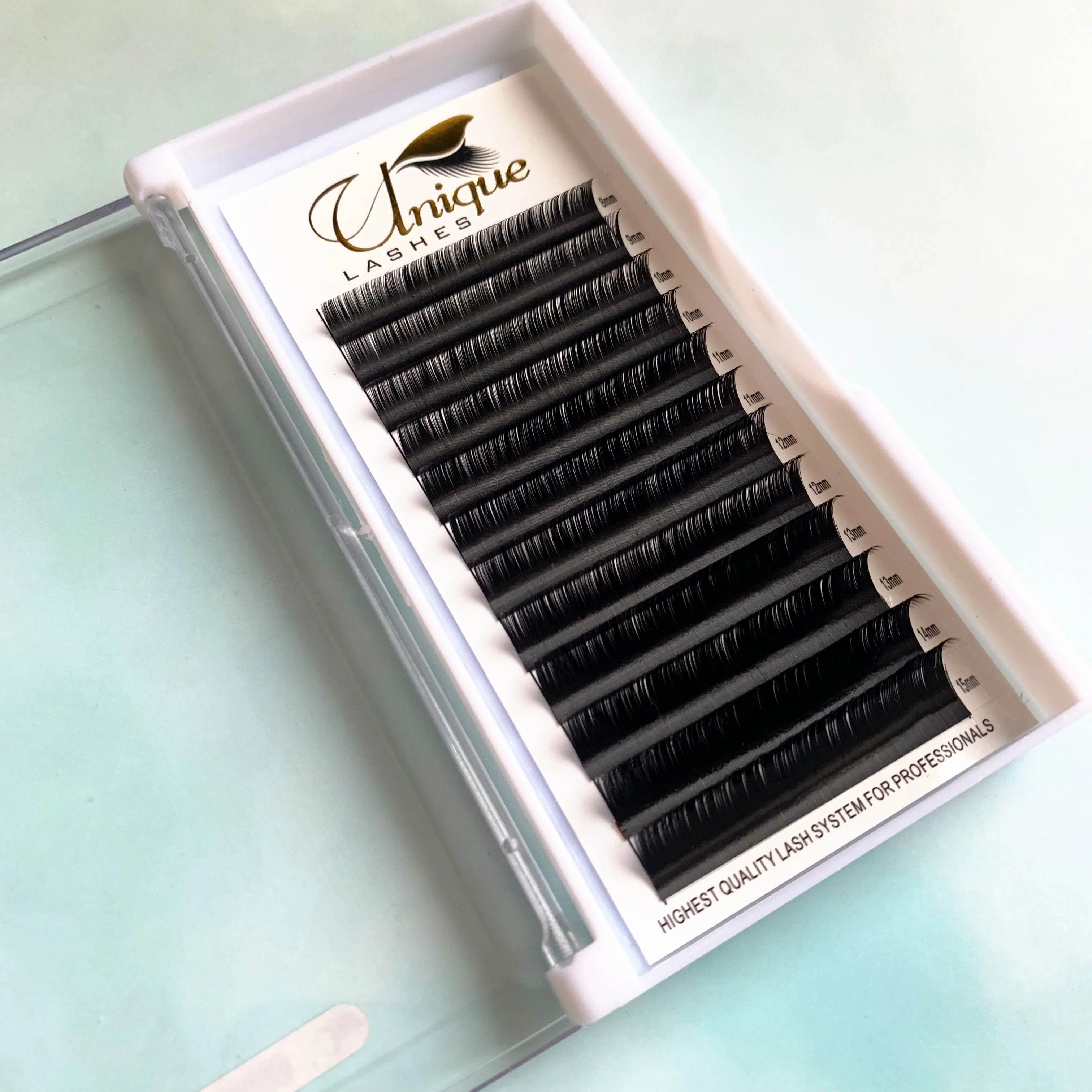 New Type Real Hand Made Deeply Black 0.05mm D curl Mixed Tray Russian volume lashes private label mink eyelashes