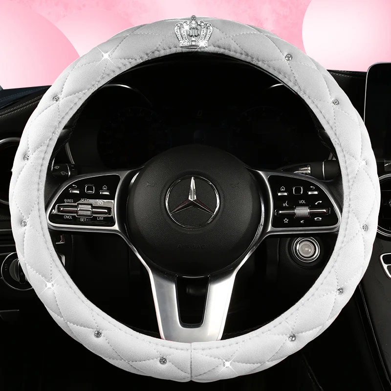 Universal,Warm Faux Fur Auto Handlebar on the Steering-Wheel Braid Beautiful Winter Super Soft Plush Car Steering Wheel Cover