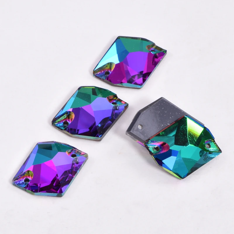 Colorful 5A Crystal Sewing Gemstones High Quality Irregular Cosmic Glass Sew On Rhinestone for Dresses