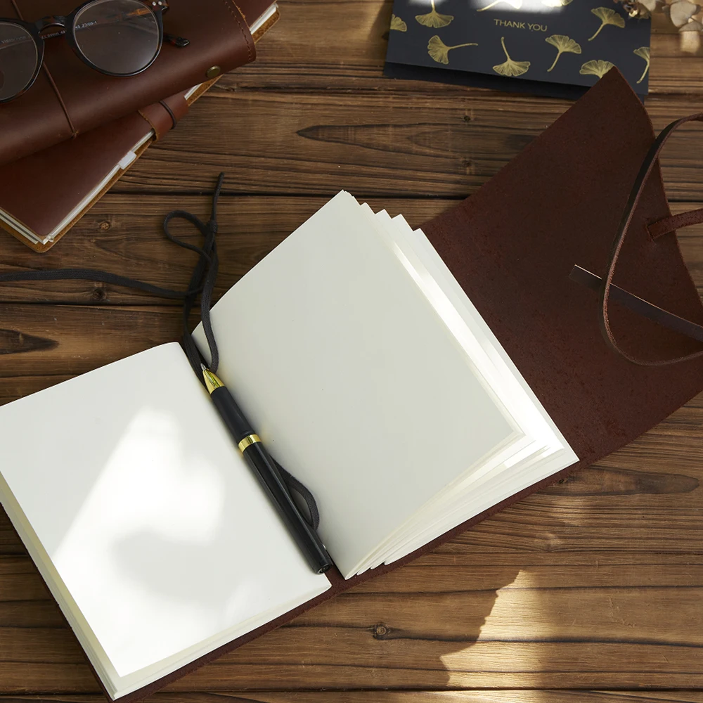 Hardcover High Quality Handcraft Vintage Large Journal Soft Cover Genuine Leather Notebook Gift Journal Pure Leather Diary