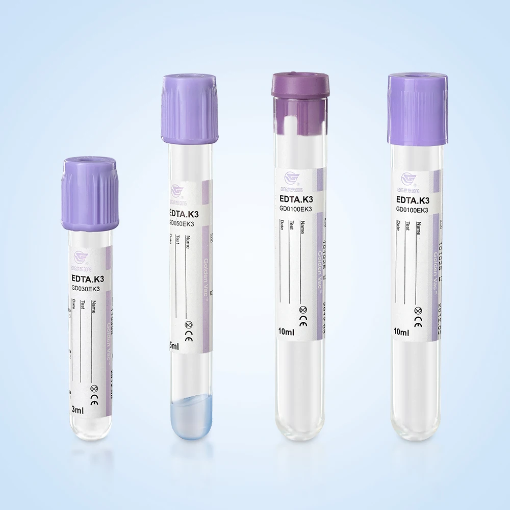 EDTA k2 k3 2na grade glass vacuum blood collection tube with purple head