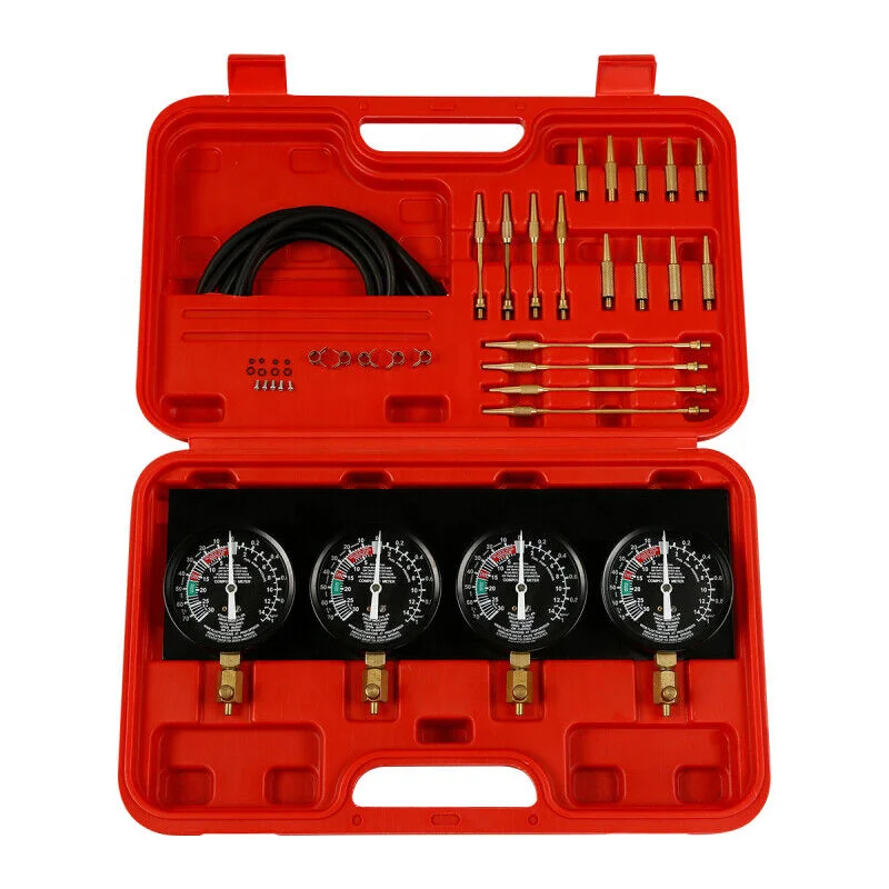 TKS Motorcycle Fuel Vacuum Carburetor Synchronizer Balancer Gauge Kit for 4 Cylinder Engine