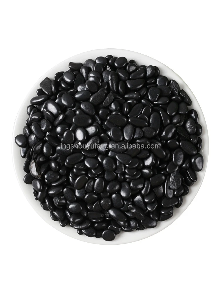 hot sale polished black pebble stone for landscaping natural wash pebble rock river stone for aquarium or garden