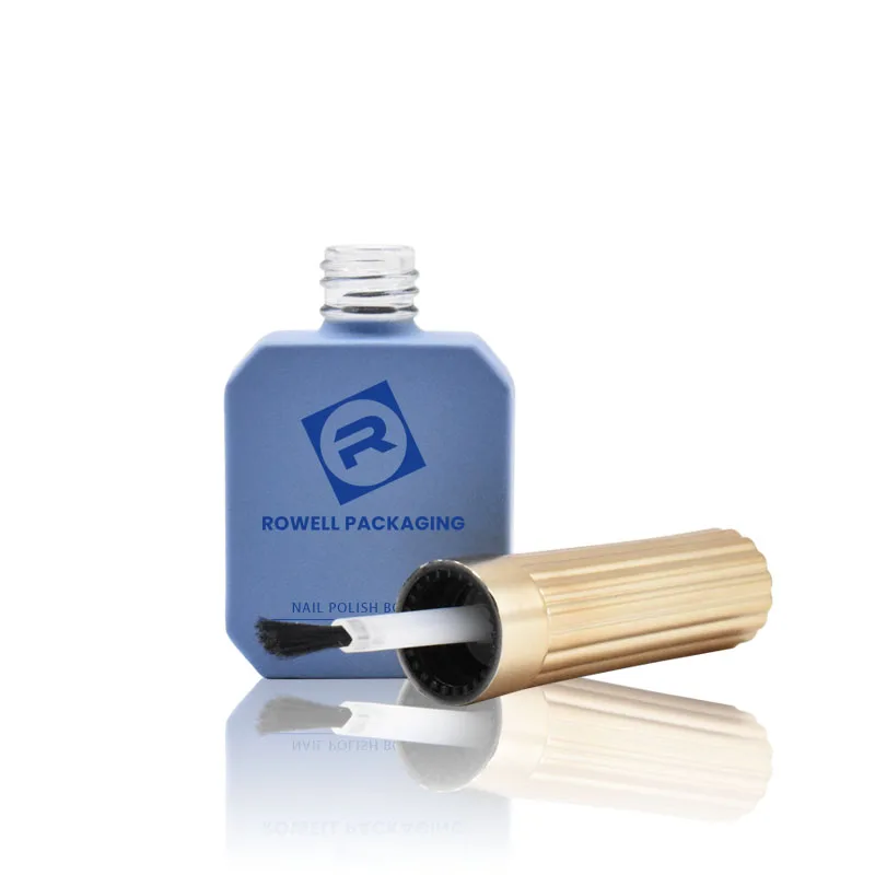 OEM luxury white empty nail bottle nail polish cap with lid and brush custom color glass packaging with personalized logo