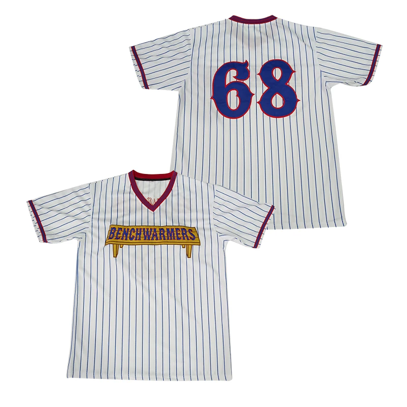 
Wholesale Mens Clark Reedy #68 Benchwarmers Pinstriped Baseball Jersey Stitched S-3XL 