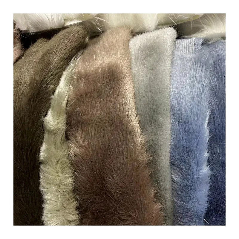 Mixed type faux fox fur fabric warehouse stock price cheap long fur