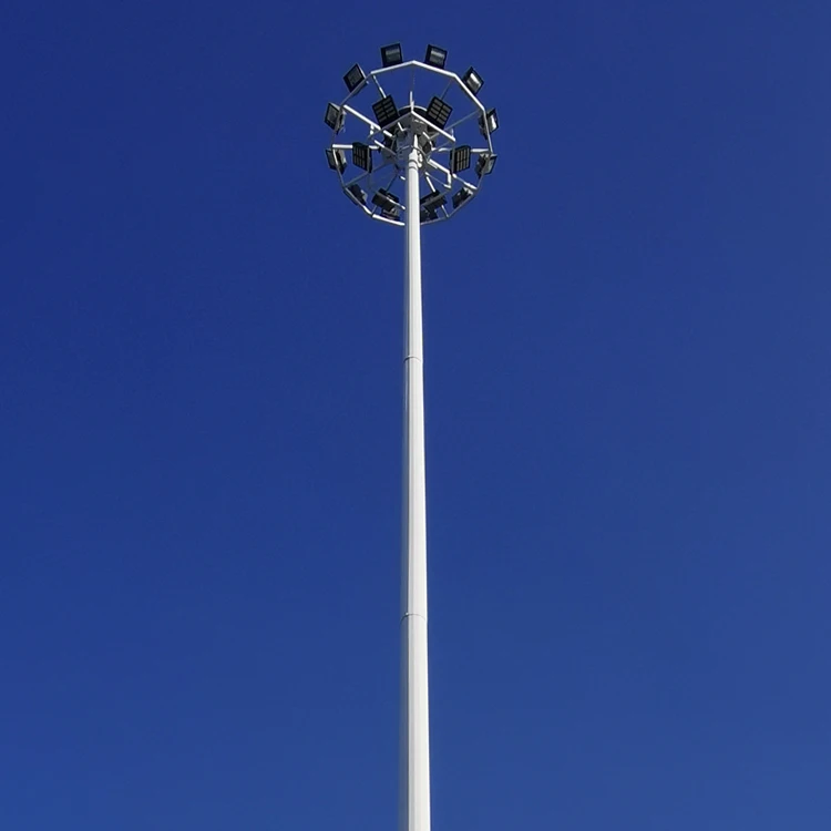 High mast light pole stadium led flood light 15m-40m stadium parking lot Airport Harbor Square High Mast Lighting pole