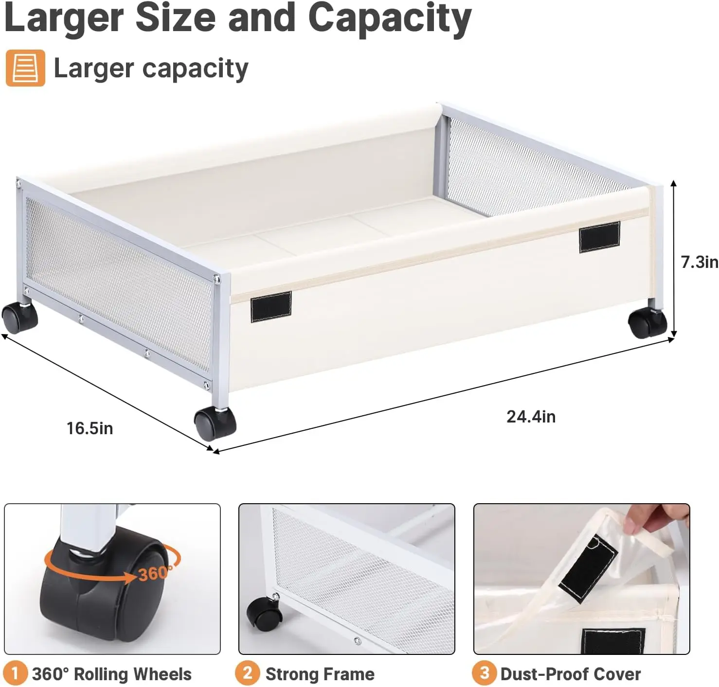Large capacity Quilt Storage Bag Folding bag Clothes Blanket Bedding Storage Organizer Under Bed Storage Bag with Wheel