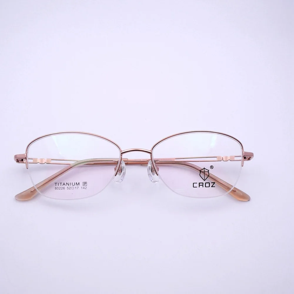 Charming charm half frame lady pure titanium glasses high elastic legs without face can match presbyopia 80226