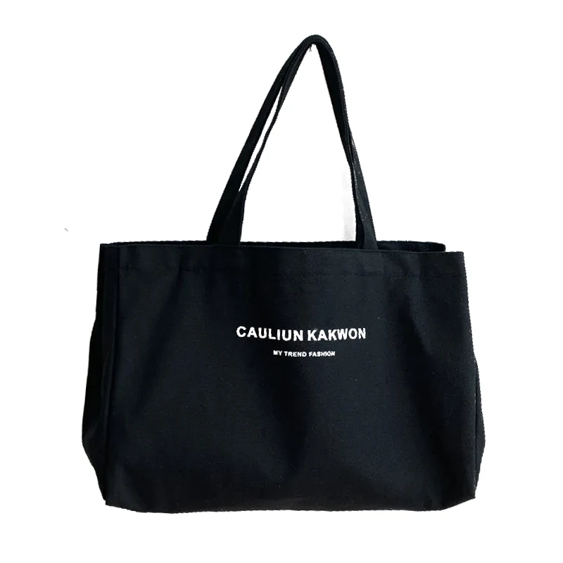 Canvas Shoulder Bag Reusable Canvas Tote Bag with Custom Printed Logo Large Organic Cotton Canvas Grocery Tote Shopping Bag