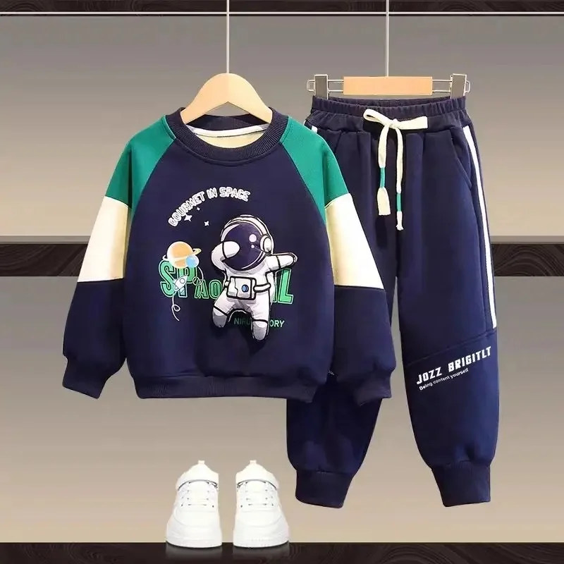 2023 boys jogging suit wholesale Sportswear leisure Sportswear children outdoor warm suit boys 2 pieces