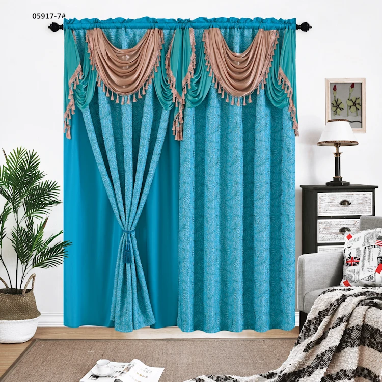 Sound proof cortinas romanticas para living blackout window curtain curtain jacquard