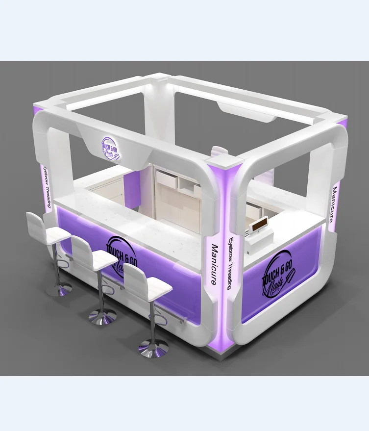 Nice design beauty nail salon studio kiosk nail art service booth in the mall