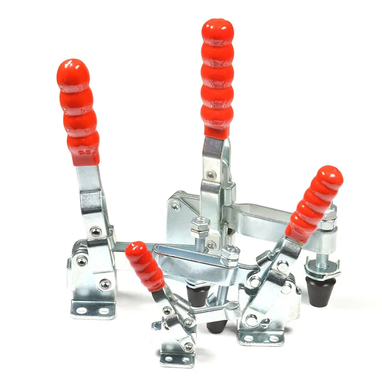 Handel Clamp Handle With Red Rubber Cover Holding Capacity 340KGS Vertical Toggle Clamp