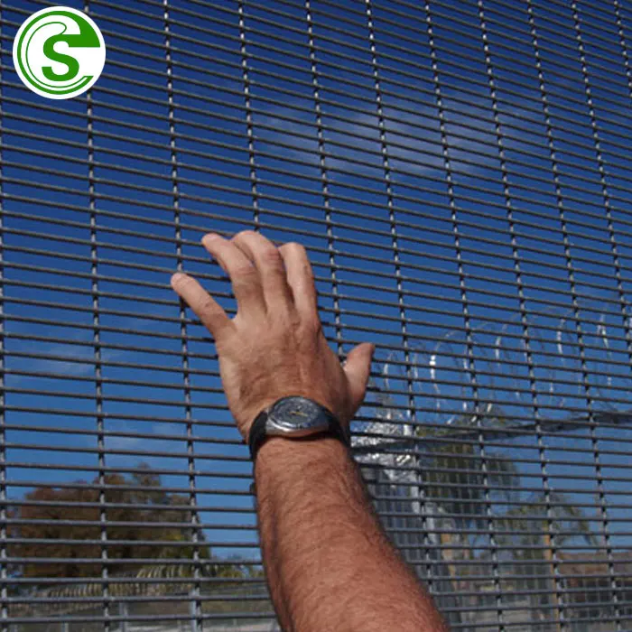 High security powder coated galvanized clear view airport fencing wire mesh anti climb 358 fence panel
