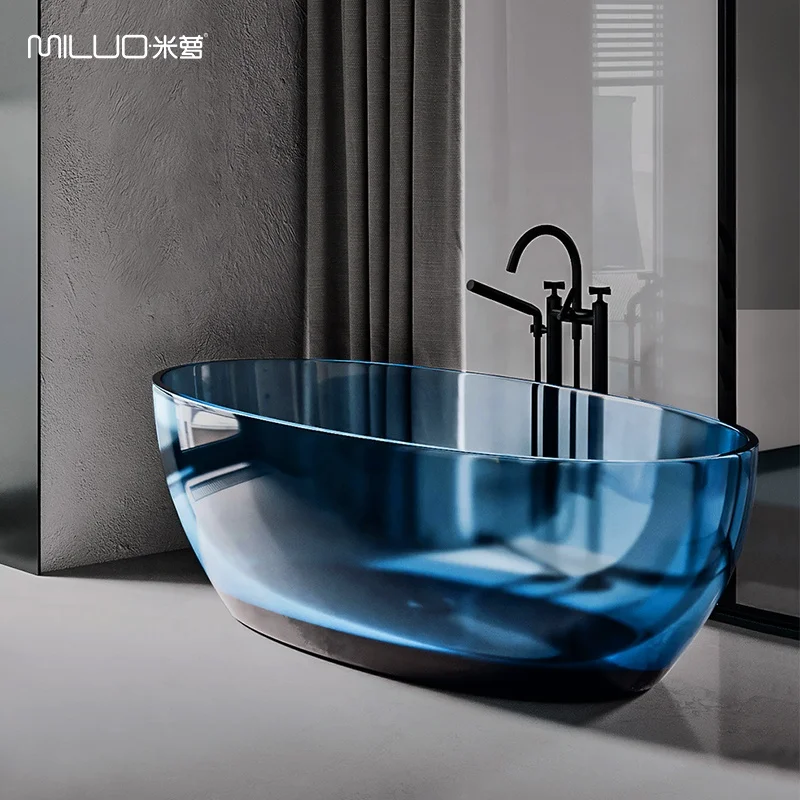 Composite stone bath tubs artificial stone freestanding bathtub crystal colored bathtubs