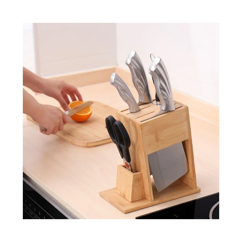 Hot Sturdy Wooden Kitchenware Bamboo Knife Holder Good Helper Knife Holder Eco-friendly Bamboo Knife Holder