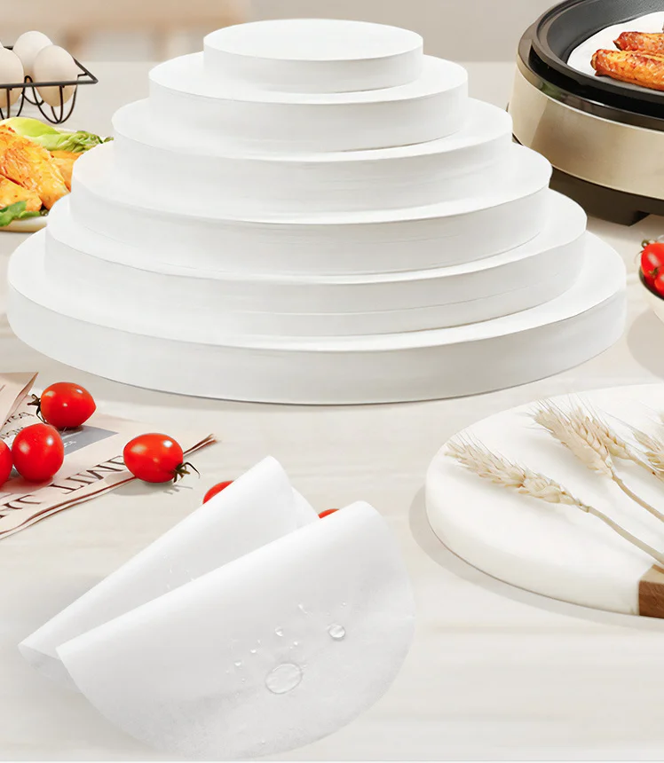 Disposable Food Grade 8inch Parchment Paper sheets Non Stick Baking paper for Round Cake Pan, Springform Pan and Tortilla Press